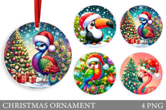 Christmas Birds Christmas Ornament Illustrations