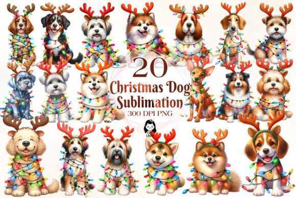 Christmas Dog Sublimation Clipart Part 9: A Designer’s Review for Illustrations