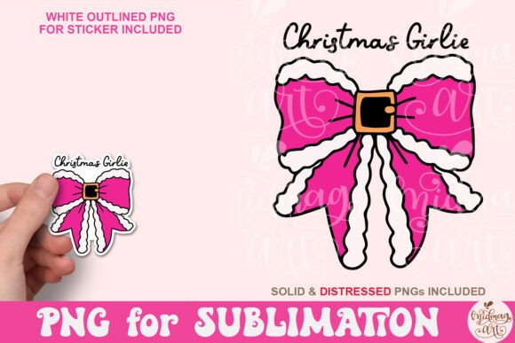 Christmas Girlie Png, Coquette Christmas Illustrations