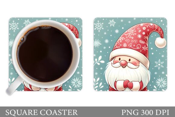 Christmas Gnome Coaster Sublimation in Illustrations