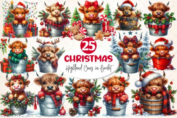 Christmas Highland Cows in Bucket Bundle: A Brand Designer’s Review