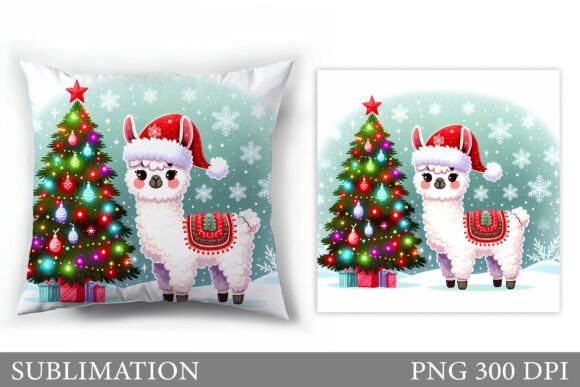 Christmas Lama Pillow Sublimation Illustrations Review