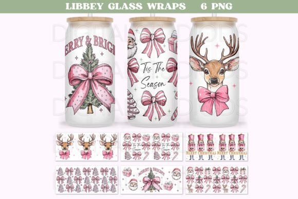 Christmas Libbey Wrap Png, Retro Can Png for Modern Illustrations