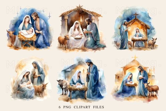Christmas Nativity Scene Clipart Bundle: Illustrations for Handmade Crafts