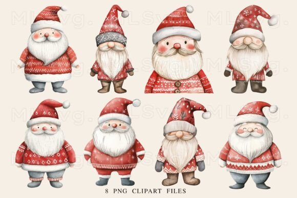 Christmas Santa PNG Bundle for Illustrations