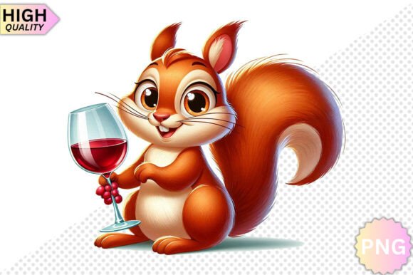 Christmas Squirrel Clipart – PNG Design for Illustrations