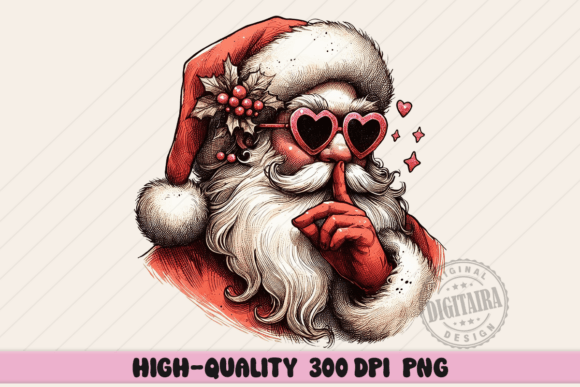 Cool Retro Santa Klaus Christmas Png Review