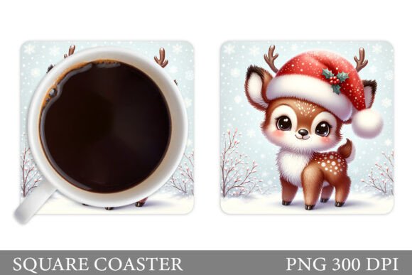 Deer Coaster. Christmas Coaster Illustrations Review
