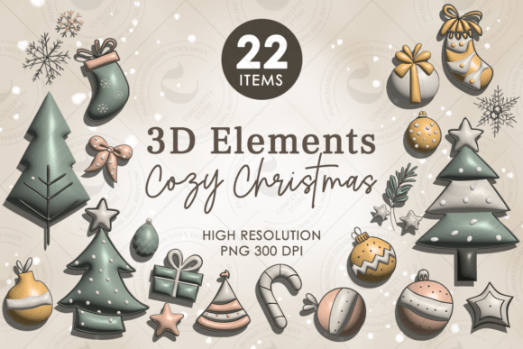 High-Quality 3D Christmas PNG Elements for Brand Illustrations