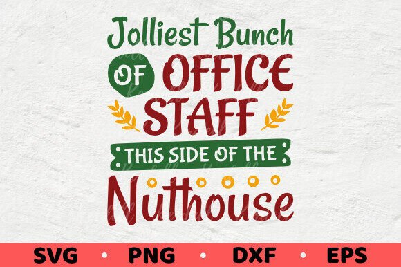 Jolliest Bunch of Office Staff,Christmas Illustrations