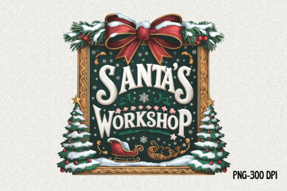Santa s Workshop, Christmas Sign Png: A Designer's Review of Illustrations