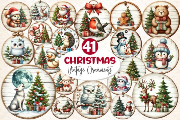 Vintage Christmas Ornaments, Animals PNG: A Designer's Review of Seasonal Illustrations