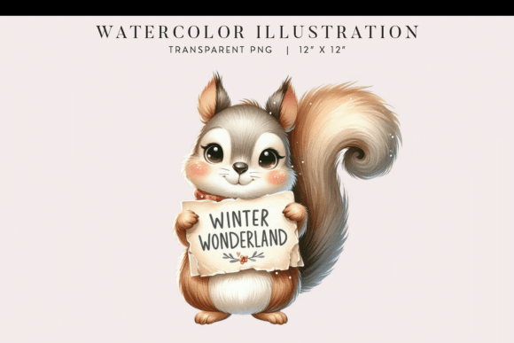 Watercolor Squirrel Christmas Clipart: Festive Illustrations