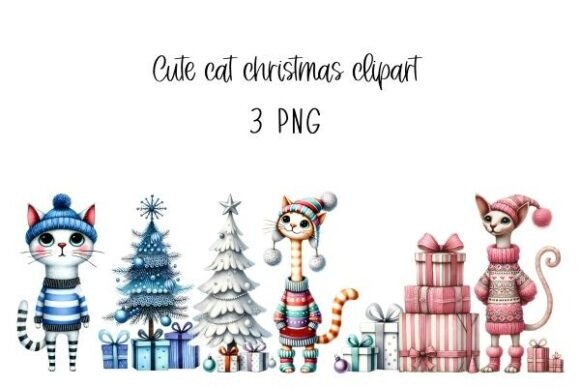 Whimsical Christmas Cat Clip Art V1: A Designer’s Review for Seasonal Illustrations